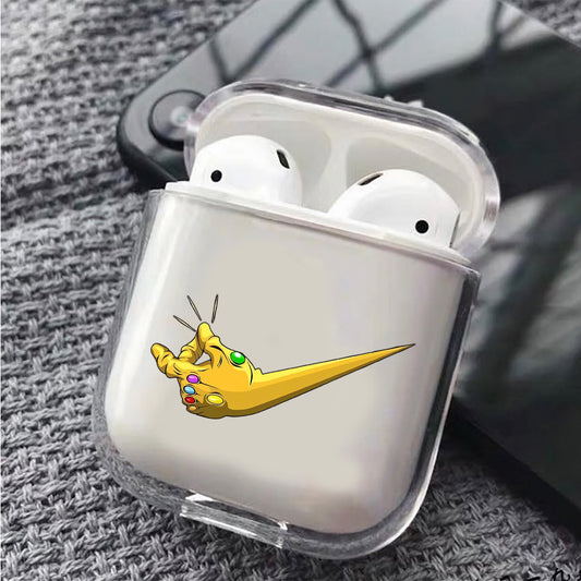Thanos Hands Just Do It Hard Plastic Protective Clear Case Cover For Apple Airpods