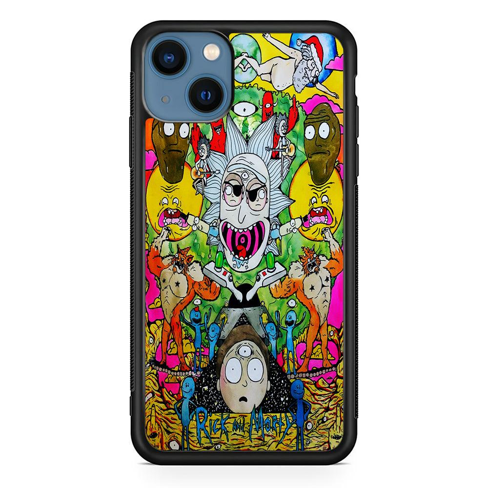 The Crazy Of Rick iPhone 13 Mini Case-Rubber / Black (2D Case)-Xtracase