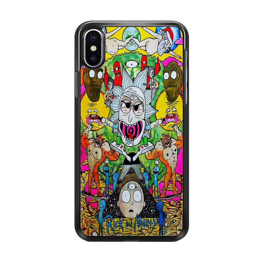 The Crazy Of Rick iPhone X Case-Rubber / Black (2D Case)-Xtracase