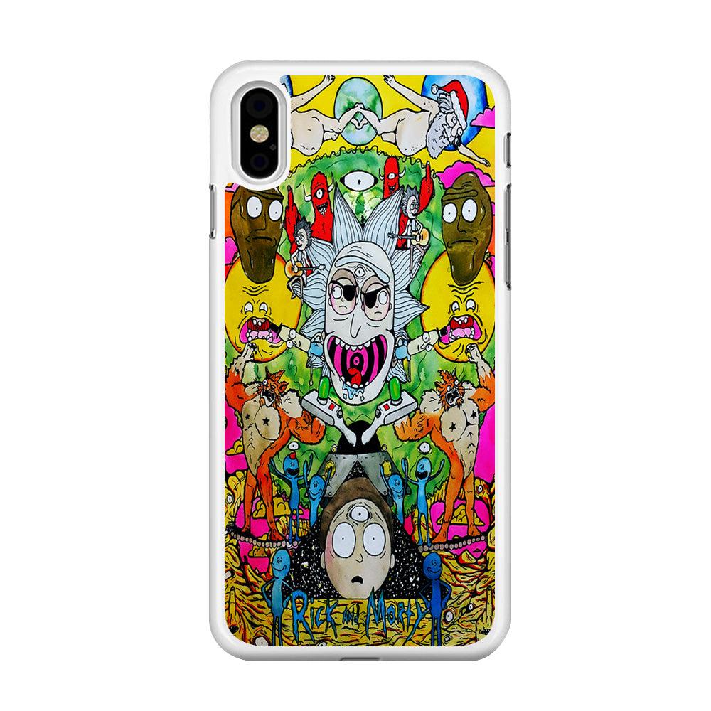 The Crazy Of Rick iPhone Xs Case-Rubber / White (2D Case)-Xtracase