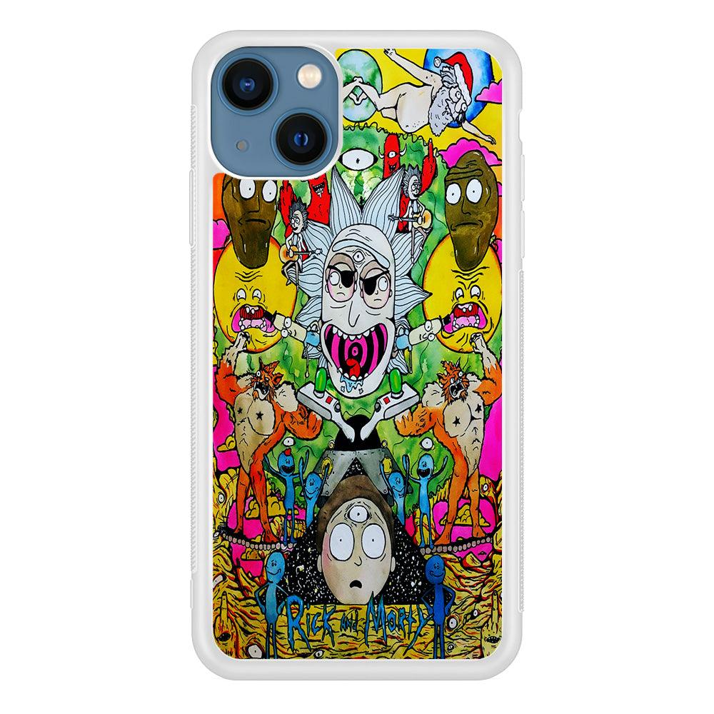 The Crazy Of Rick iPhone 13 Mini Case-Rubber / White (2D Case)-Xtracase