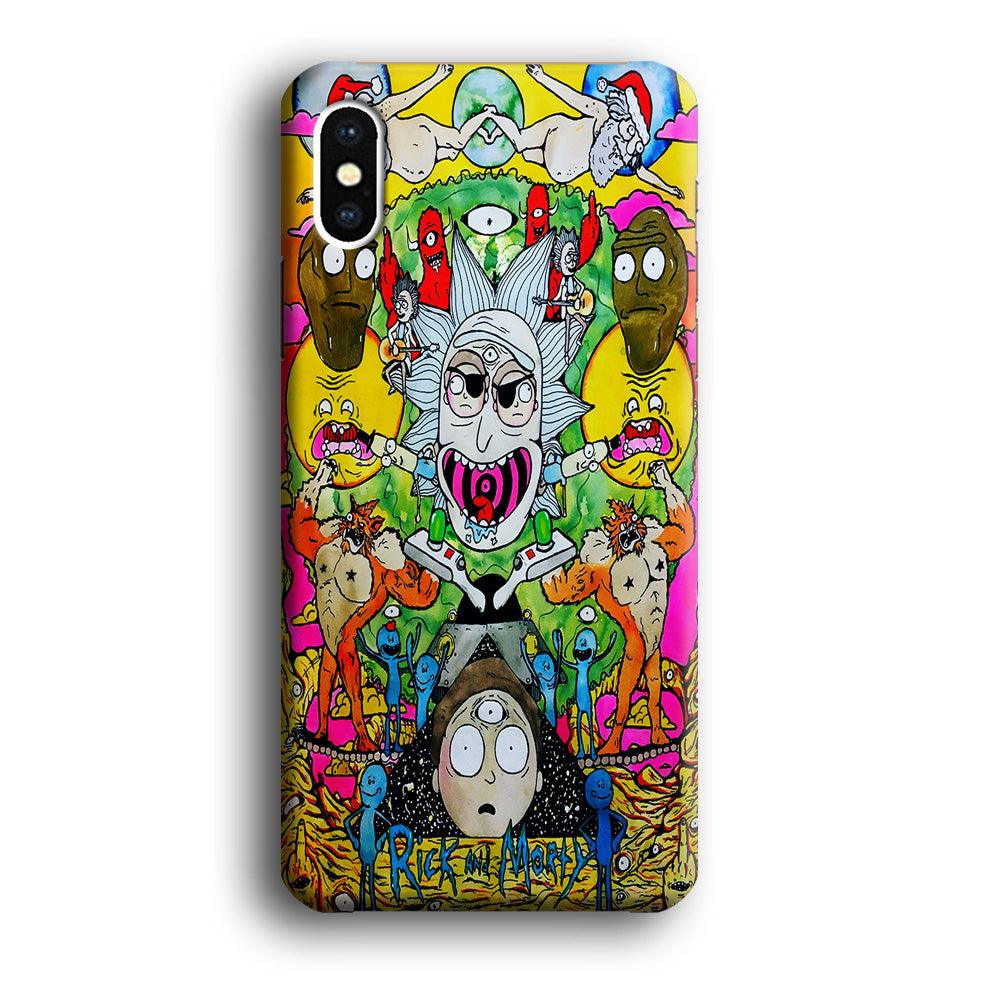 The Crazy Of Rick iPhone X Case-Plastic / Full Wrap (3D Case)-Xtracase