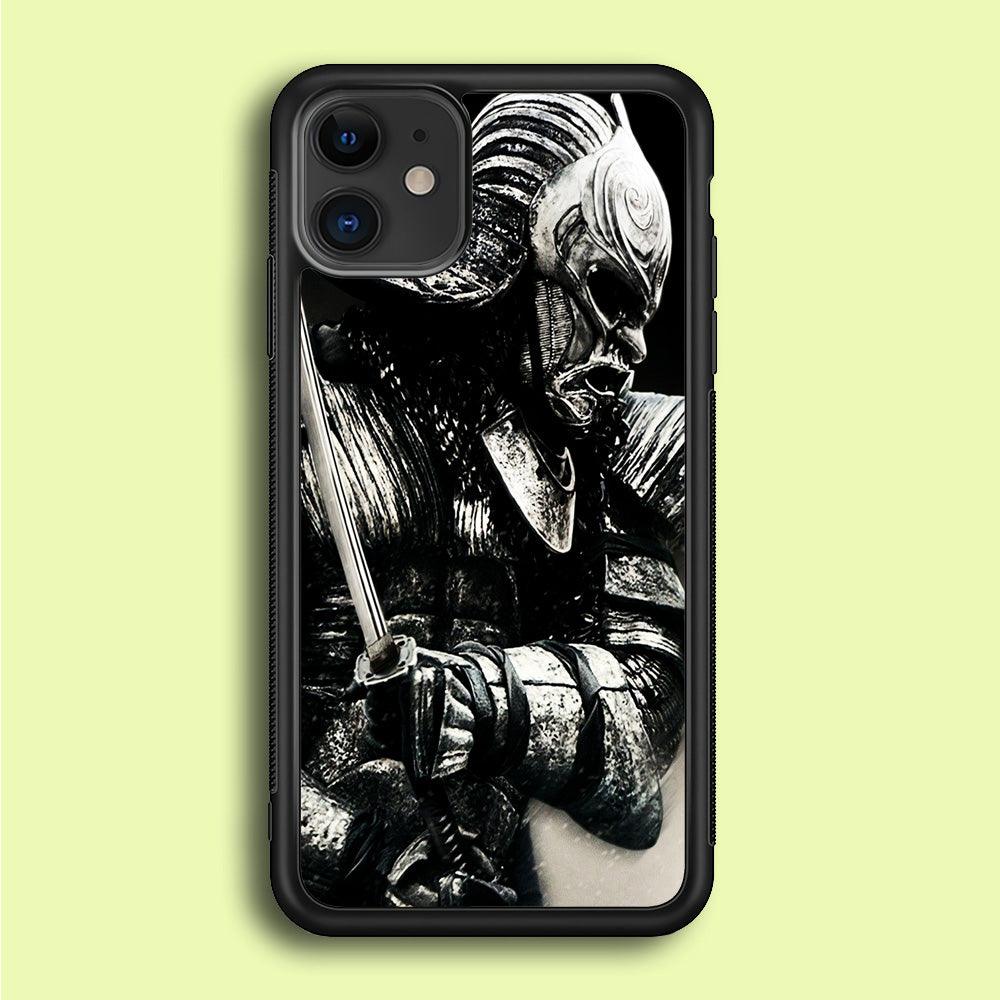 The Dark Samurai iPhone 12 Mini Case-Rubber / Black (2D Case)-Xtracase
