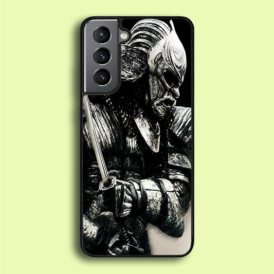 The Dark Samurai Samsung Galaxy S21 Plus Case-Rubber / White (2D Case)-Xtracase