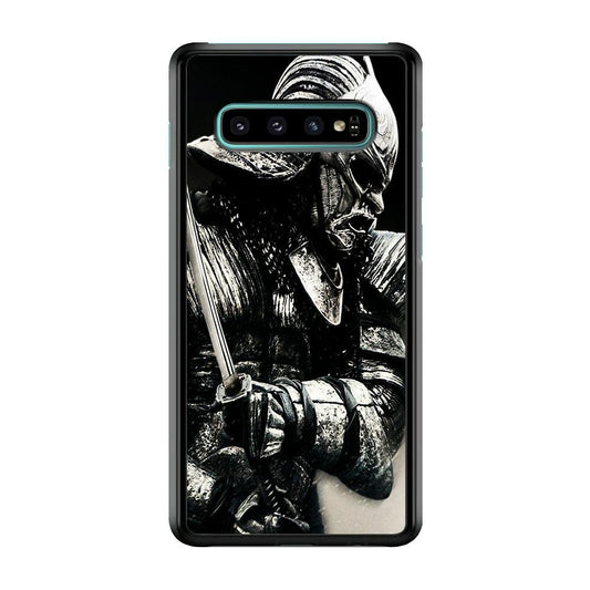 The Dark Samurai Samsung Galaxy S10 Case-Rubber / Black (2D Case)-Xtracase