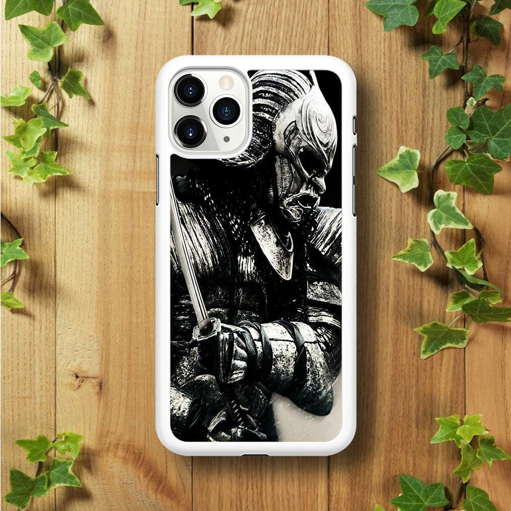The Dark Samurai iPhone 11 Pro Case-Rubber / White (2D Case)-Xtracase