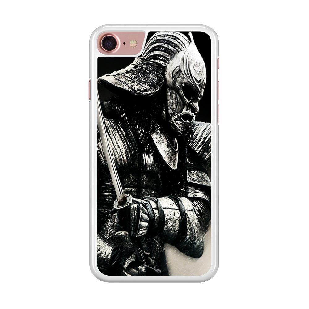 The Dark Samurai iPhone SE 2020 Case-Rubber / White (2D Case)-Xtracase