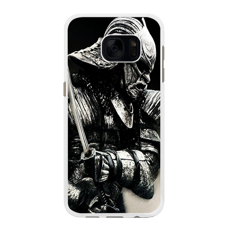 The Dark Samurai Samsung Galaxy S7 Case-Rubber / White (2D Case)-Xtracase