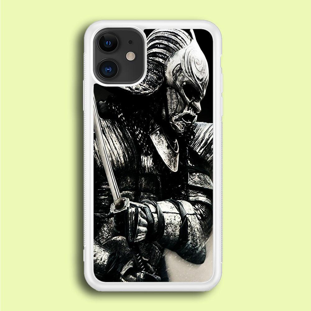 The Dark Samurai iPhone 12 Case-Rubber / White (2D Case)-Xtracase