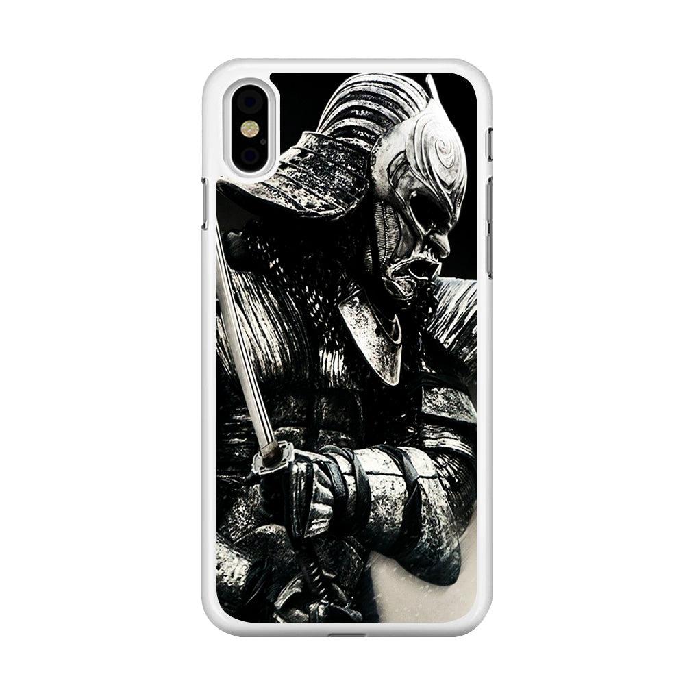 The Dark Samurai iPhone X Case-Rubber / White (2D Case)-Xtracase