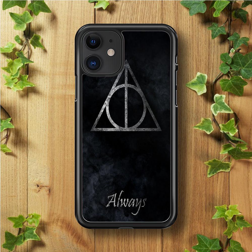 The Deathly Hallows Symbol Always iPhone 11 Case-Rubber / Black (2D Case)-Xtracase