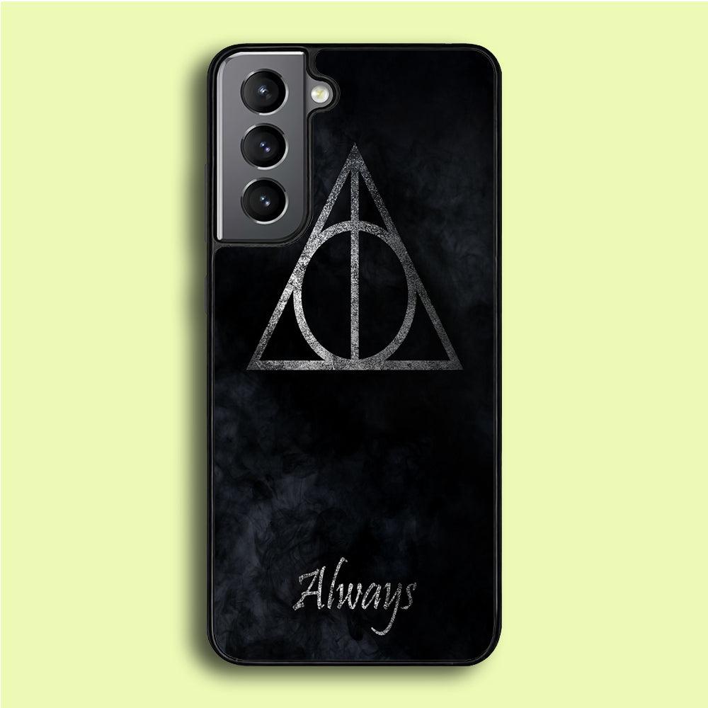 The Deathly Hallows Symbol Always Samsung Galaxy S21 Plus Case-Rubber / White (2D Case)-Xtracase