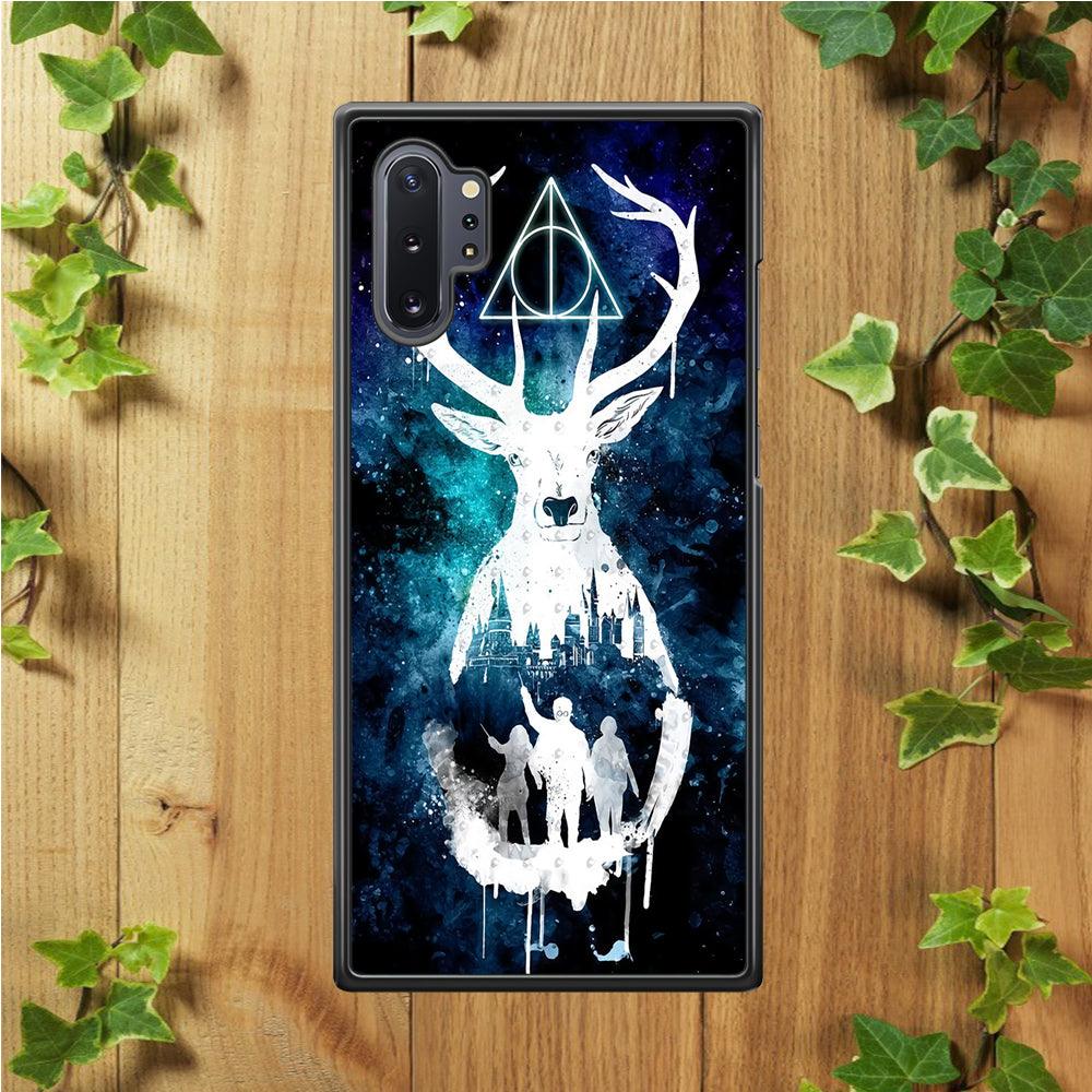 The Deathly Hallows Symbol Deer Samsung Galaxy Note 10 Plus Case-Rubber / Black (2D Case)-Xtracase