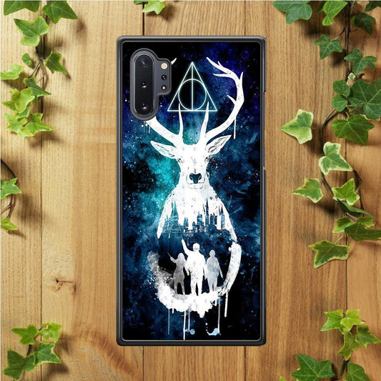 The Deathly Hallows Symbol Deer Samsung Galaxy Note 10 Plus Case-Rubber / Black (2D Case)-Xtracase