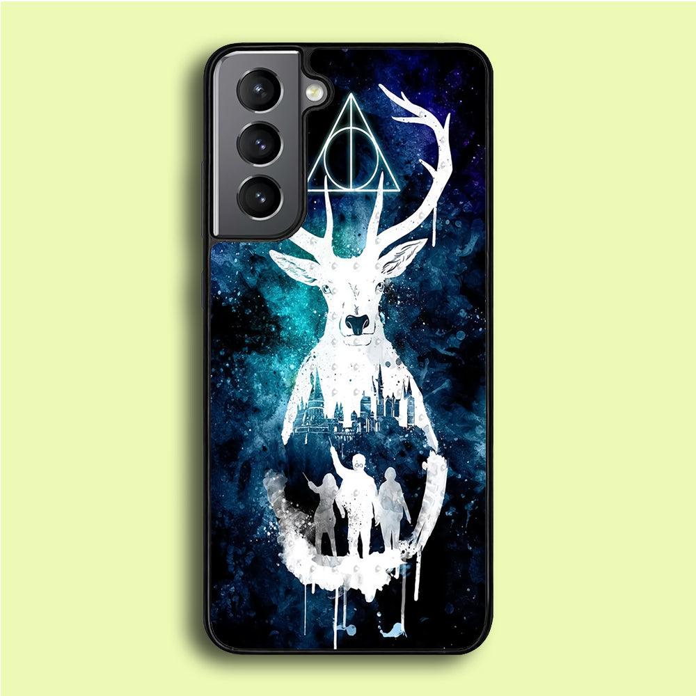 The Deathly Hallows Symbol Deer Samsung Galaxy S21 Plus Case-Plastic / Full Wrap (3D Case)-Xtracase