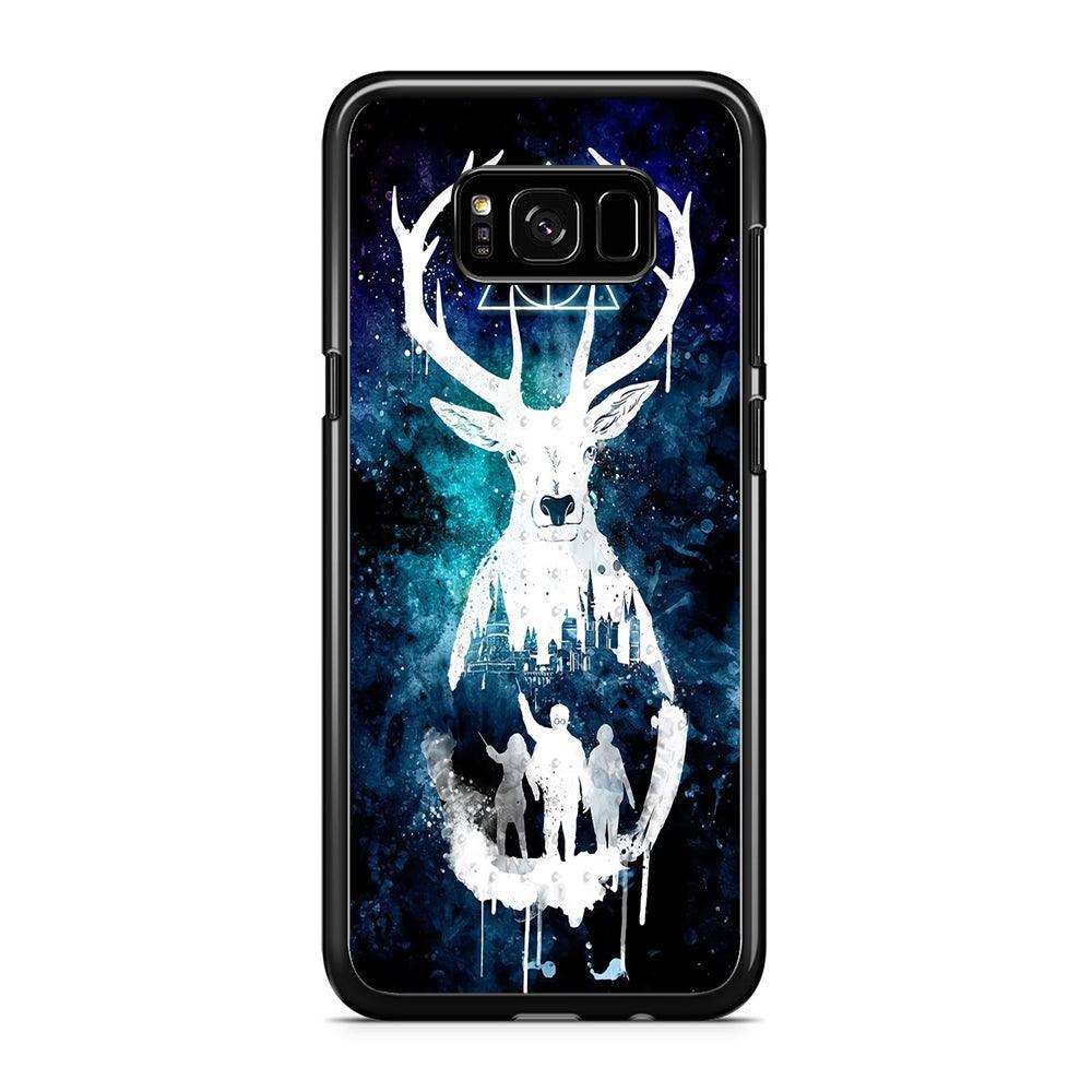 The Deathly Hallows Symbol Deer Samsung Galaxy S8 Case-Rubber / Black (2D Case)-Xtracase