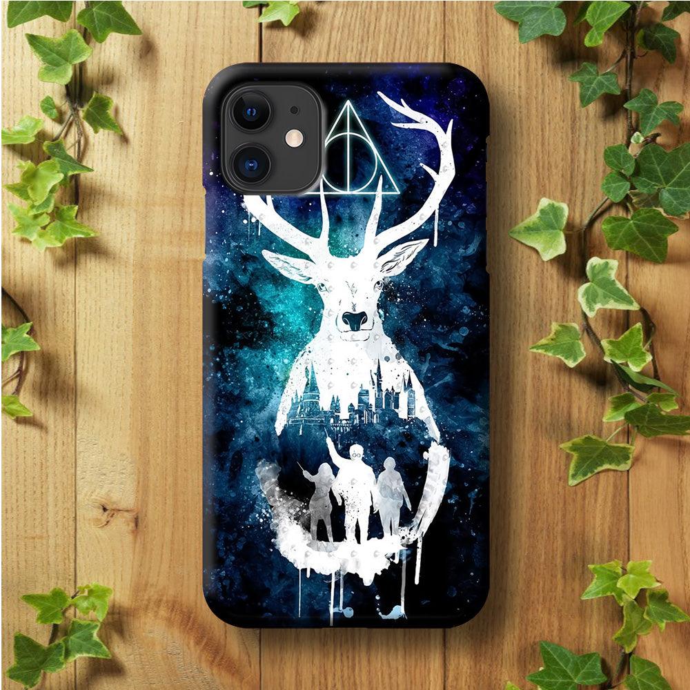 The Deathly Hallows Symbol Deer iPhone 11 Case-Plastic / Full Wrap (3D Case)-Xtracase