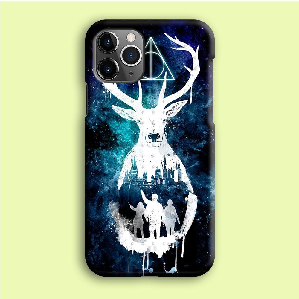 The Deathly Hallows Symbol Deer iPhone 12 Pro Case-Plastic / Full Wrap (3D Case)-Xtracase