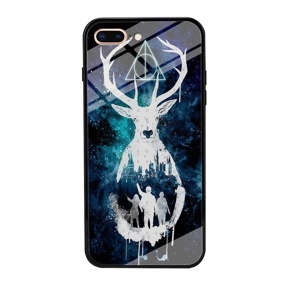 The Deathly Hallows Symbol Deer iPhone 7 Plus Case-Tempered Glass Case-Xtracase