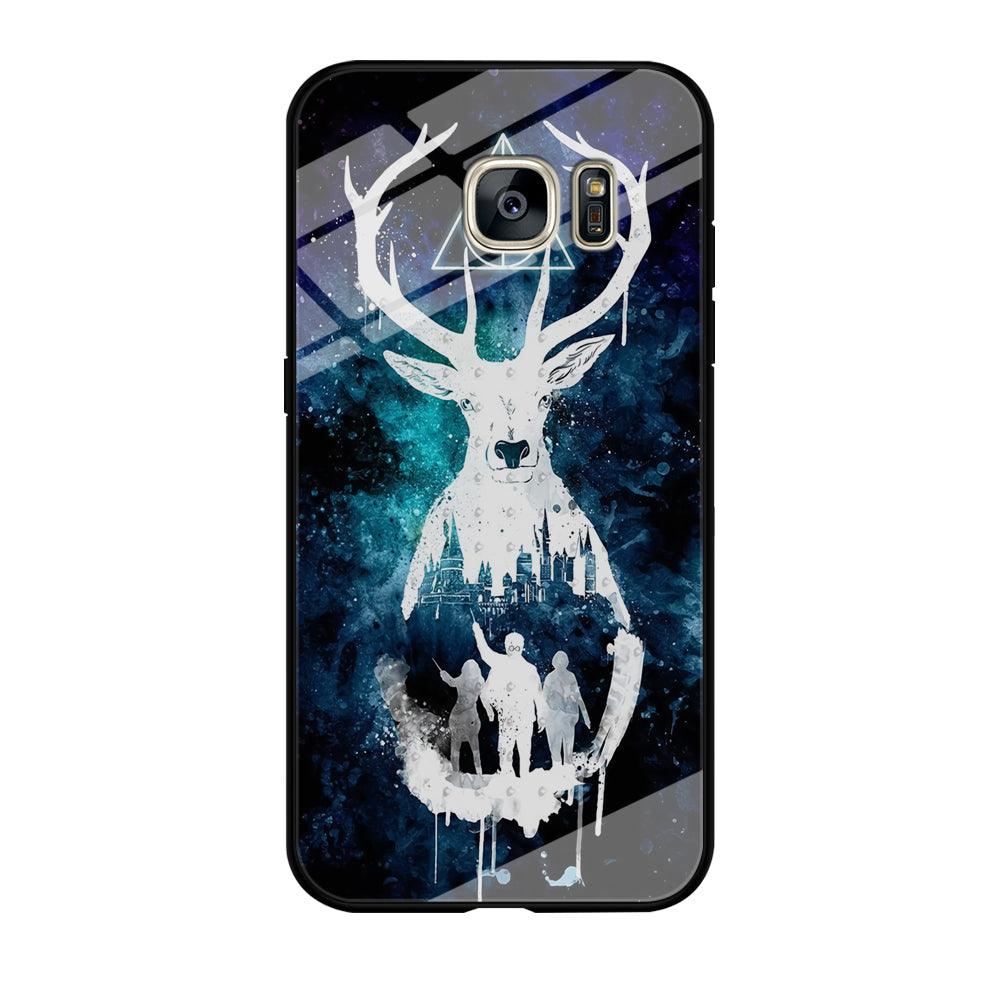 The Deathly Hallows Symbol Deer Samsung Galaxy S7 Edge Case-Tempered Glass Case-Xtracase