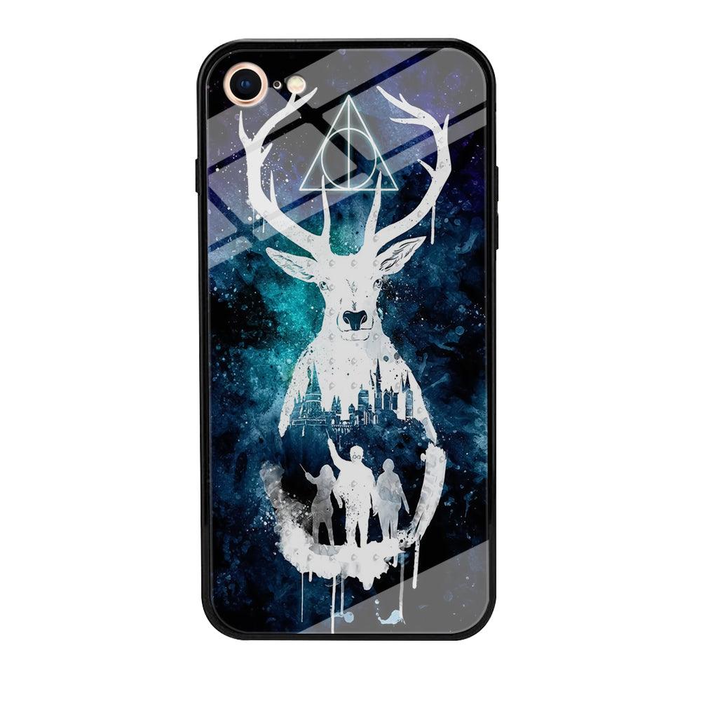 The Deathly Hallows Symbol Deer iPhone 8 Case-Tempered Glass Case-Xtracase