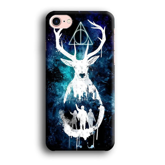 The Deathly Hallows Symbol Deer iPhone 8 Case-Plastic / Full Wrap (3D Case)-Xtracase