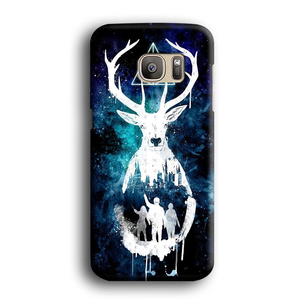 The Deathly Hallows Symbol Deer Samsung Galaxy S7 Edge Case-Plastic / Full Wrap (3D Case)-Xtracase