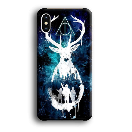The Deathly Hallows Symbol Deer iPhone X Case-Plastic / Full Wrap (3D Case)-Xtracase