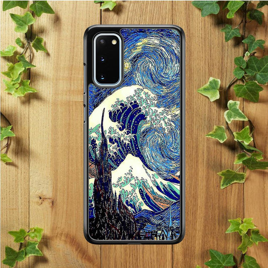 The Great Wave Starry Night Samsung Galaxy S20 Case-Plastic / Full Wrap (3D Case)-Xtracase