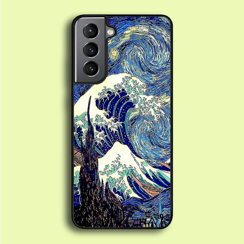 The Great Wave Starry Night Samsung Galaxy S21 Plus Case-Plastic / Full Wrap (3D Case)-Xtracase
