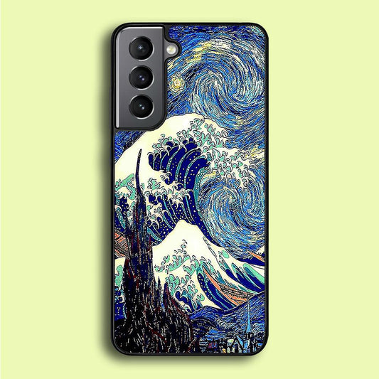 The Great Wave Starry Night Samsung Galaxy S21 Plus Case-Plastic / Full Wrap (3D Case)-Xtracase