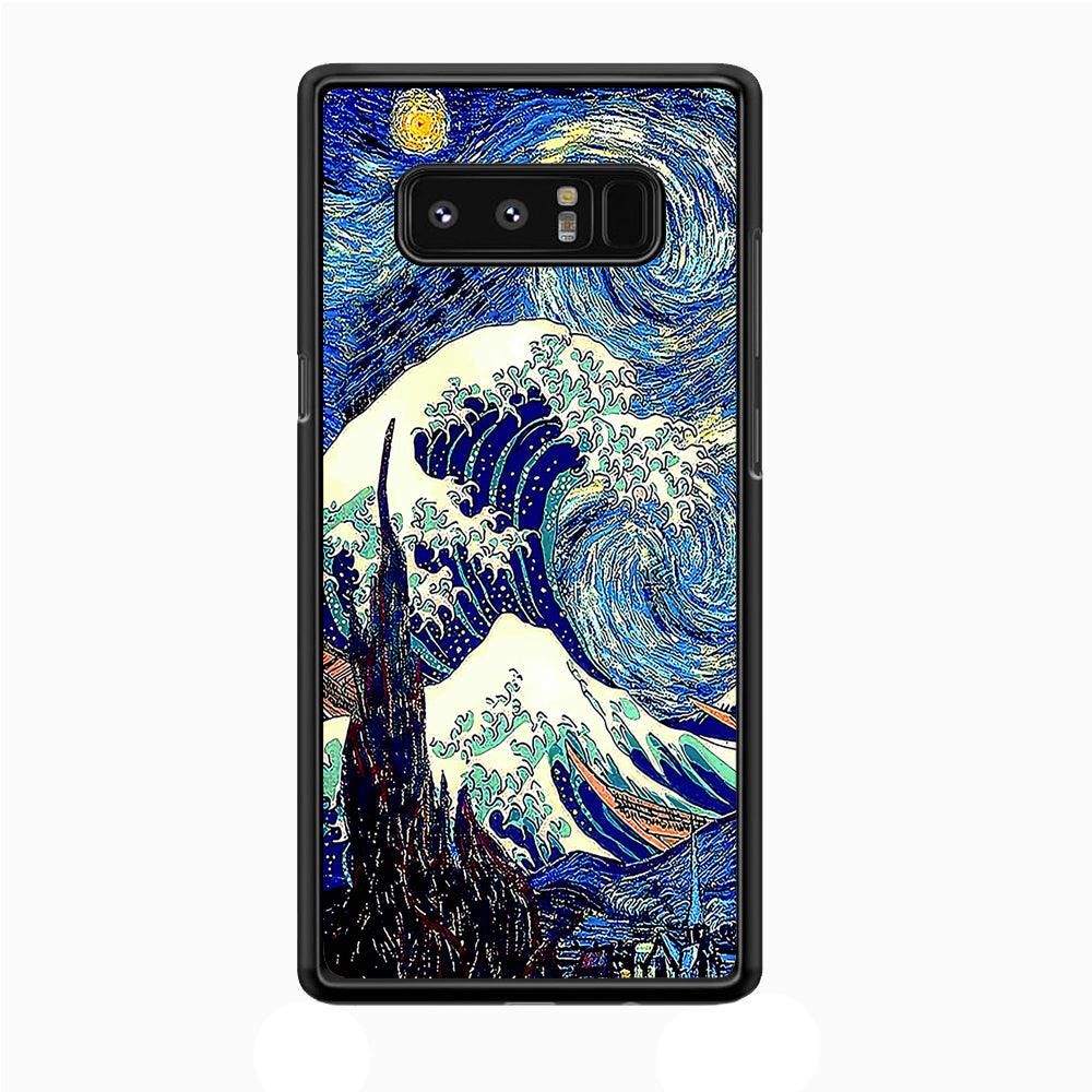 The Great Wave Starry Night Samsung Galaxy Note 8 Case-Plastic / Full Wrap (3D Case)-Xtracase