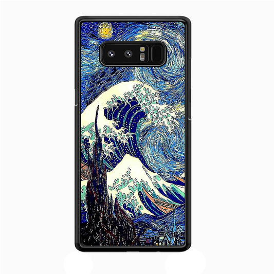 The Great Wave Starry Night Samsung Galaxy Note 8 Case-Plastic / Full Wrap (3D Case)-Xtracase