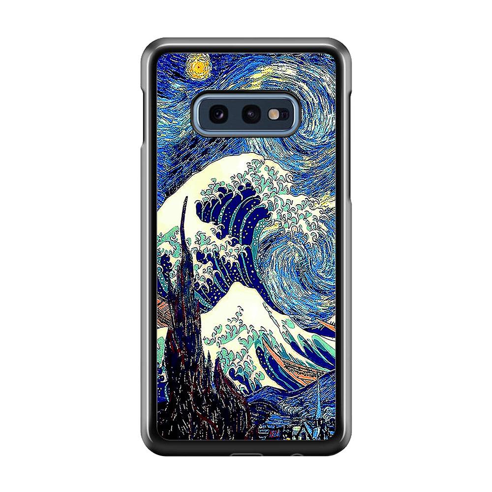 The Great Wave Starry Night Samsung Galaxy S10E Case-Plastic / Full Wrap (3D Case)-Xtracase