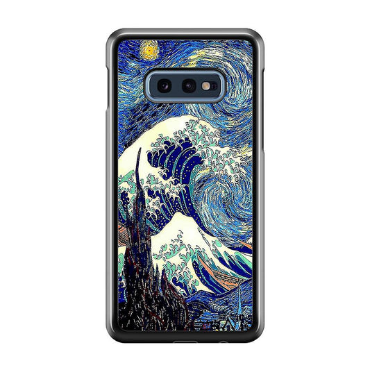 The Great Wave Starry Night Samsung Galaxy S10E Case-Plastic / Full Wrap (3D Case)-Xtracase