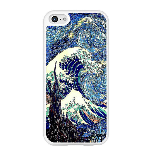 The Great Wave Starry Night iPhone 5 | 5s Case-Rubber / White (2D Case)-Xtracase