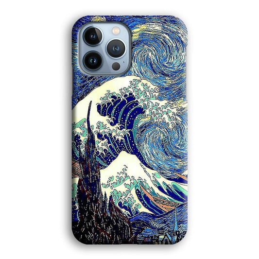 The Great Wave Starry Night iPhone 13 Pro Case-Plastic / Full Wrap (3D Case)-Xtracase