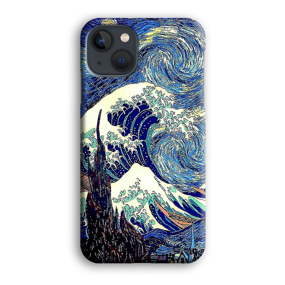 The Great Wave Starry Night iPhone 13 Case-Plastic / Full Wrap (3D Case)-Xtracase