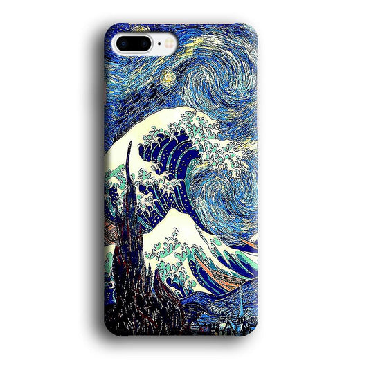 The Great Wave Starry Night iPhone 8 Plus Case-Plastic / Full Wrap (3D Case)-Xtracase