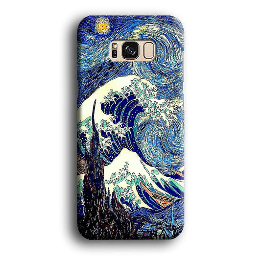 The Great Wave Starry Night Samsung Galaxy S8 Case-Plastic / Full Wrap (3D Case)-Xtracase