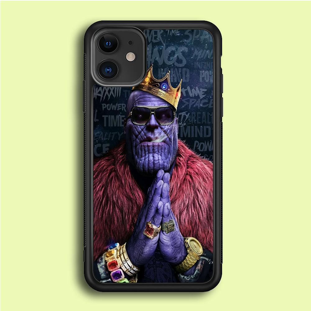 The King Thanos iPhone 12 Mini Case-Rubber / Black (2D Case)-Xtracase