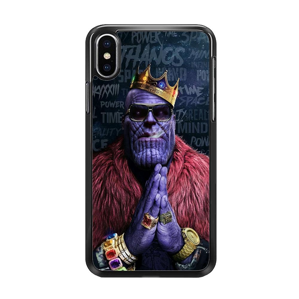 The King Thanos iPhone Xs Case-Rubber / Black (2D Case)-Xtracase