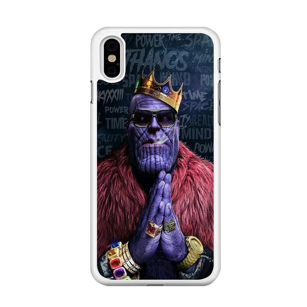 The King Thanos iPhone Xs Case-Rubber / White (2D Case)-Xtracase