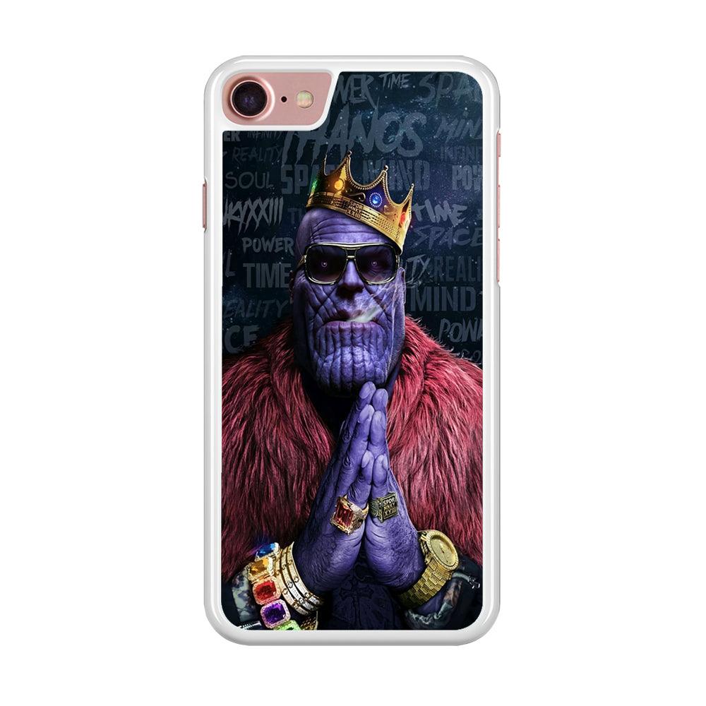 The King Thanos iPhone SE 2020 Case-Rubber / White (2D Case)-Xtracase