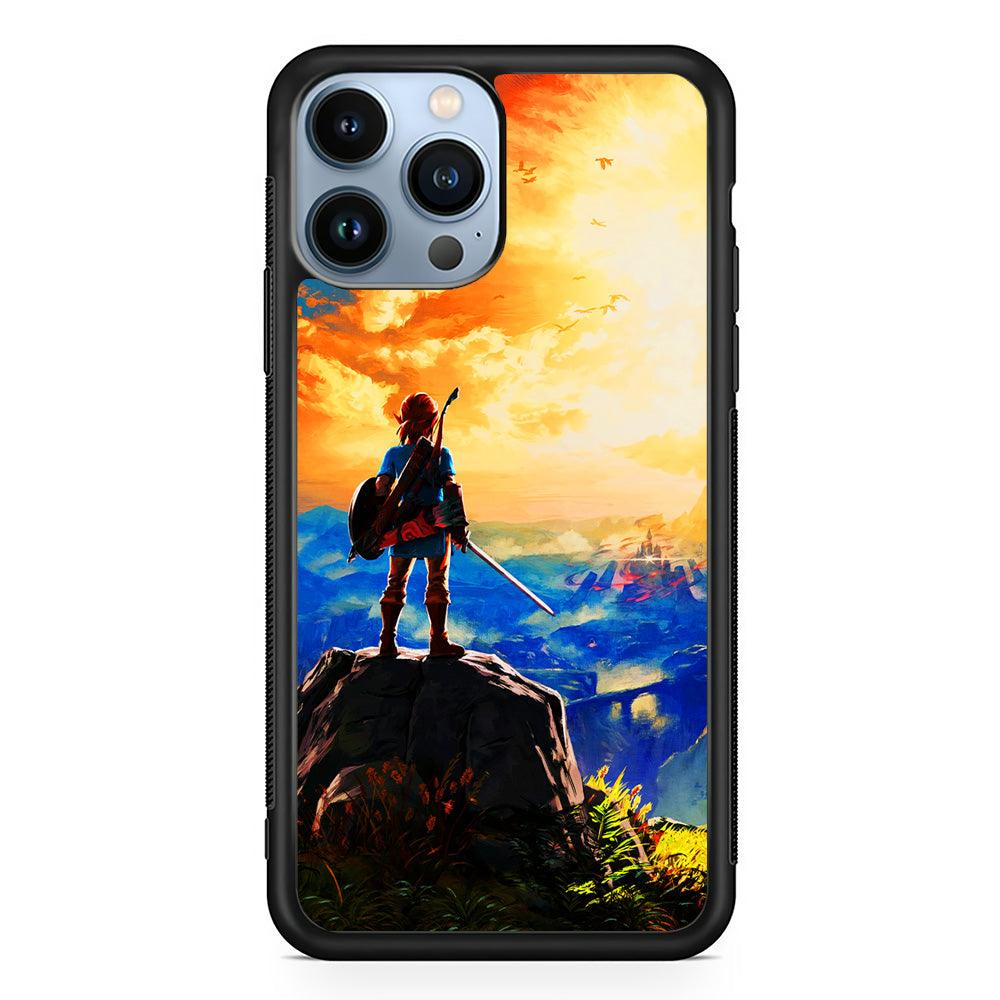 The Legend of Zelda Painting iPhone 13 Pro Max Case-Rubber / Black (2D Case)-Xtracase