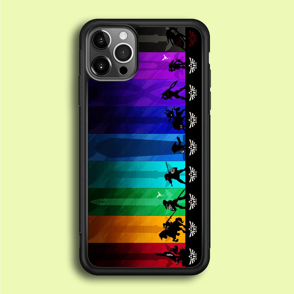 The Legend of Zelda Silhouette iPhone 12 Pro Case-Rubber / Black (2D Case)-Xtracase