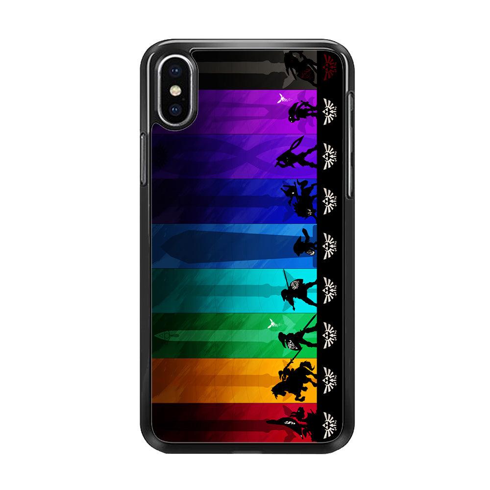 The Legend of Zelda Silhouette iPhone Xs Case-Rubber / Black (2D Case)-Xtracase