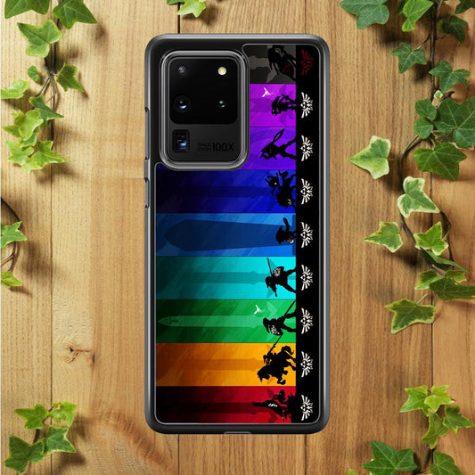 The Legend of Zelda Silhouette Samsung Galaxy S20 Ultra Case-Rubber / Black (2D Case)-Xtracase