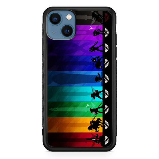 The Legend of Zelda Silhouette iPhone 13 Pro Case-Rubber / Black (2D Case)-Xtracase