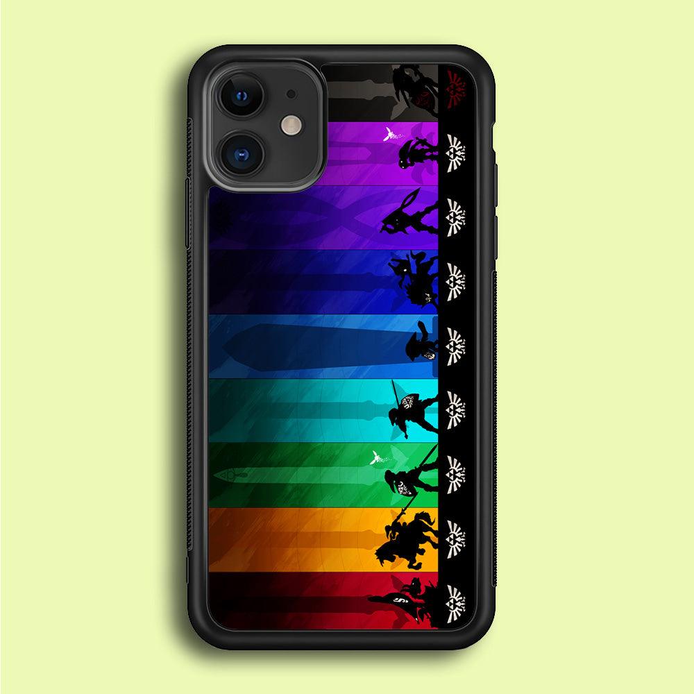 The Legend of Zelda Silhouette iPhone 12 Mini Case-Rubber / Black (2D Case)-Xtracase